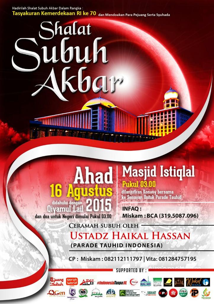 Mengundang Untuk Subuh Akbar cc. <a href="/ITJBekasi/">#TanpaJILBekasi</a> <a href="/MJWJ_Bekasi/">MJWJ Bekasi</a> <a href="/SPJ_Bekasi/">Peduli Jilbab Bekasi</a> <a href="/KoppajaBekasi/">KOPPAJA Bekasi</a> <a href="/ARMADABekasi/">Mujahid Armada</a> <a href="/GEMMAjakapermai/">Generasi Muda Muslim</a>