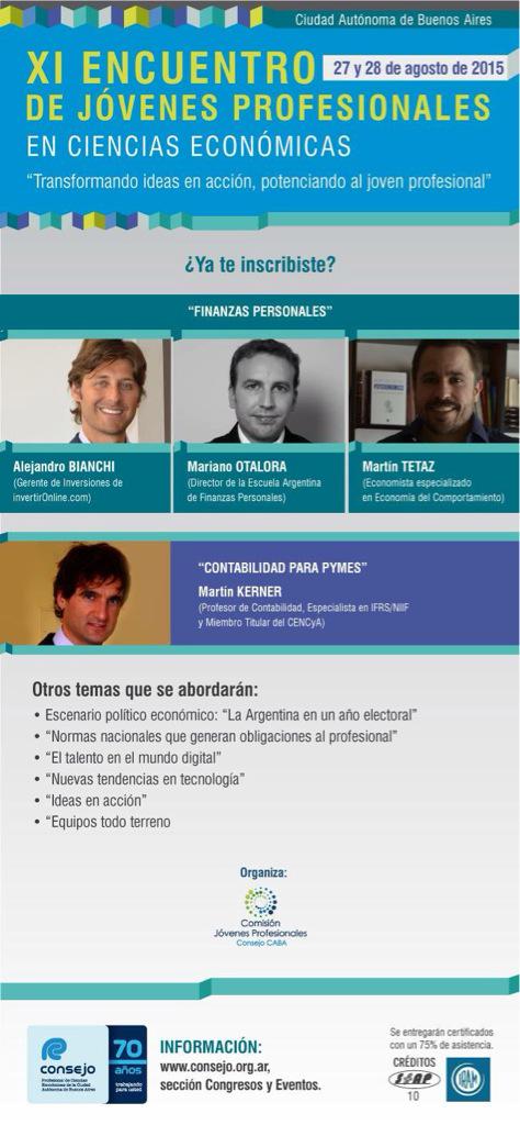 #EncuentroJovenesConsejo. Módulo Finanzas Personales: <a href="/aleebianchi/">Alejandro Bianchi, CFA</a>; <a href="/OtaloraM/">Mariano Otálora</a> y <a href="/martintetaz/">Martin Tetaz</a>.