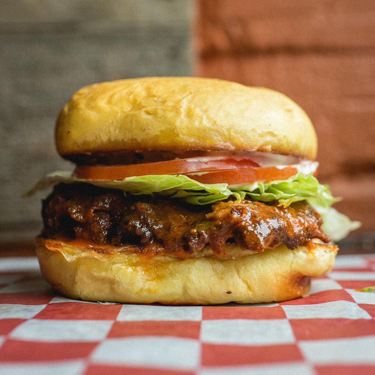 This week's special: #BuffaloChickenSandwich - Blue cheese ranch, Tomato, Lettuce, Fried chicken in Frank's hot sauce
