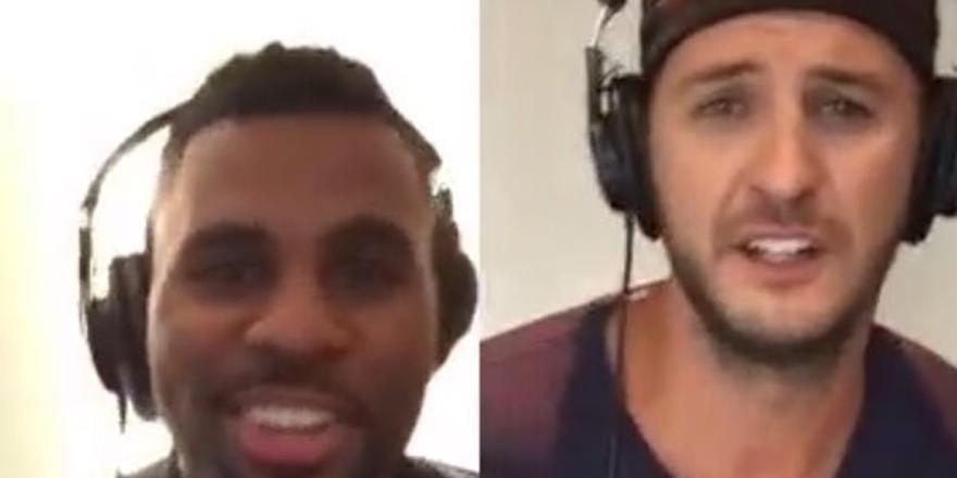 people's tweet photo. If you haven't seen @LukeBryanOnline and @jasonderulo do karaoke together, you really need to http://t.co/ocmnQjTbcs http://t.co/BxHDhHhFVu