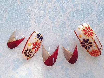 和風柄ネイル