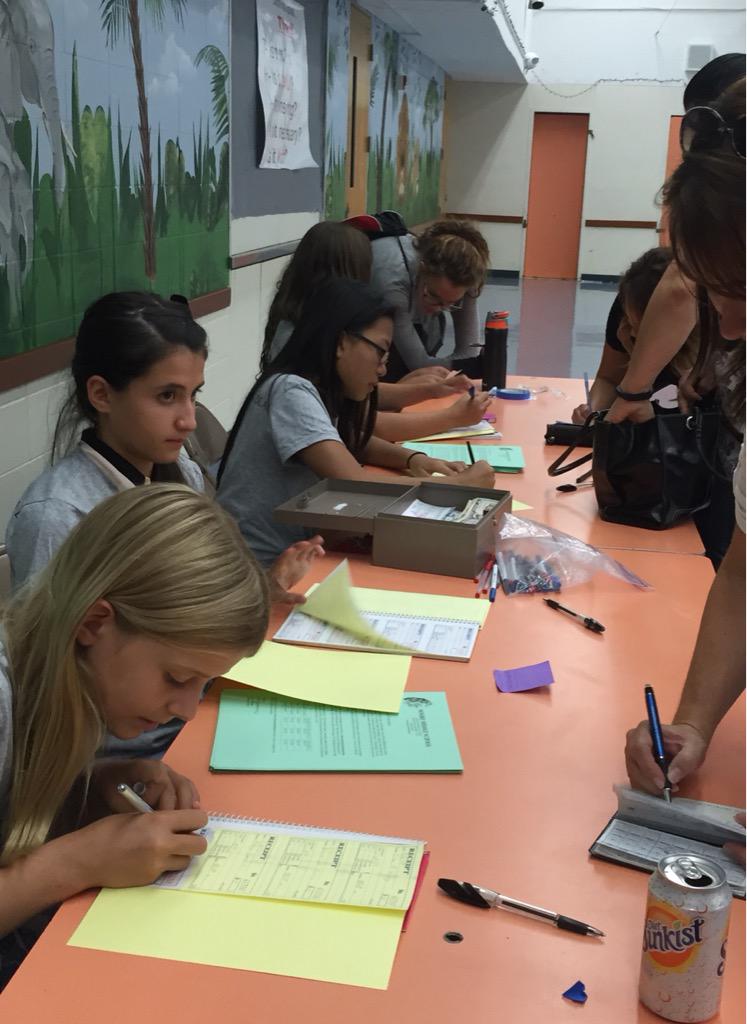 dfrinkle's tweet photo. So proud of my Moore yearbook students for handling sales tonight! @MonarchsMoore http://t.co/2pIgFlwVAX