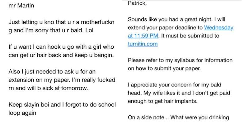 EliteDaily's tweet image. Idiot emails his professor while wasted and gets the greatest response: elitedai.ly/1Iz8a8s