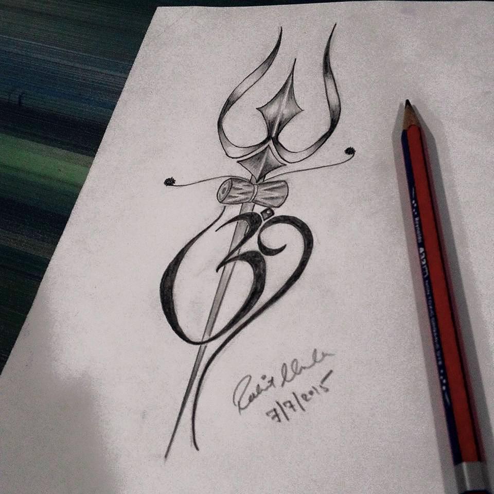 Ayush Sketches  Shivji Trishul sketch done by me Time  Facebook