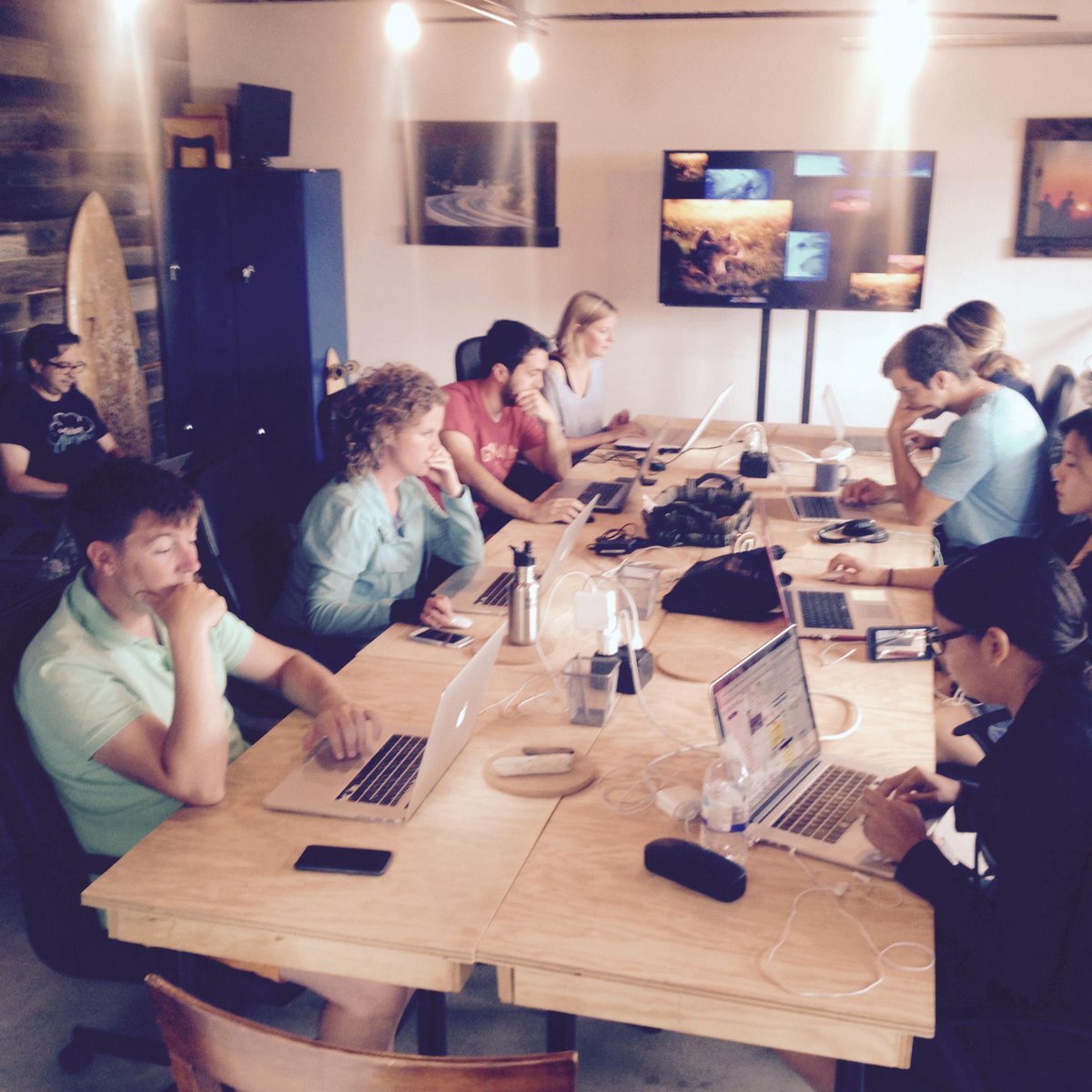 careerfoundry's tweet image. Our #codeandsurf students at @outsiteco get started on their team projects for the week! #UXDesign #WebDevelopment