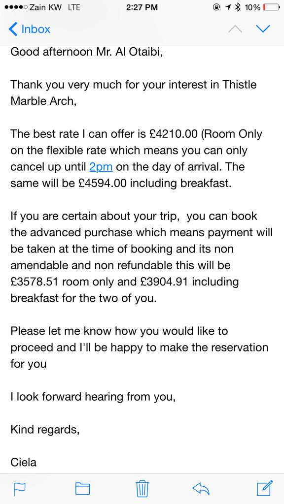 Best call ever from hotel + best prices 😍 miss you