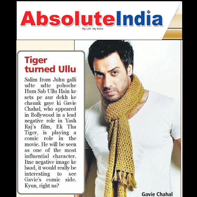.<a href="/gaviechahal/">Gavie Chahal ( Navdeepak Singh Chahal )</a> ​ last seen in a negative role in <a href="/EkThaTiger/">EkThaTiger</a> now in 'Hum Sab Ullu Hain' Coverage in @AbsoluteIndiavs