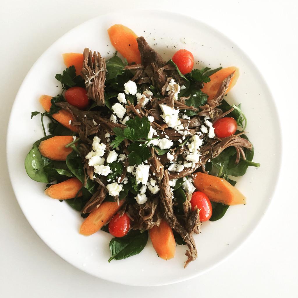 vitalitymore's tweet image. Left over pulled lamb with salad - nutrients for the body #HealthyEating #salad #pulledlamb #nutrition #eatrealfood
