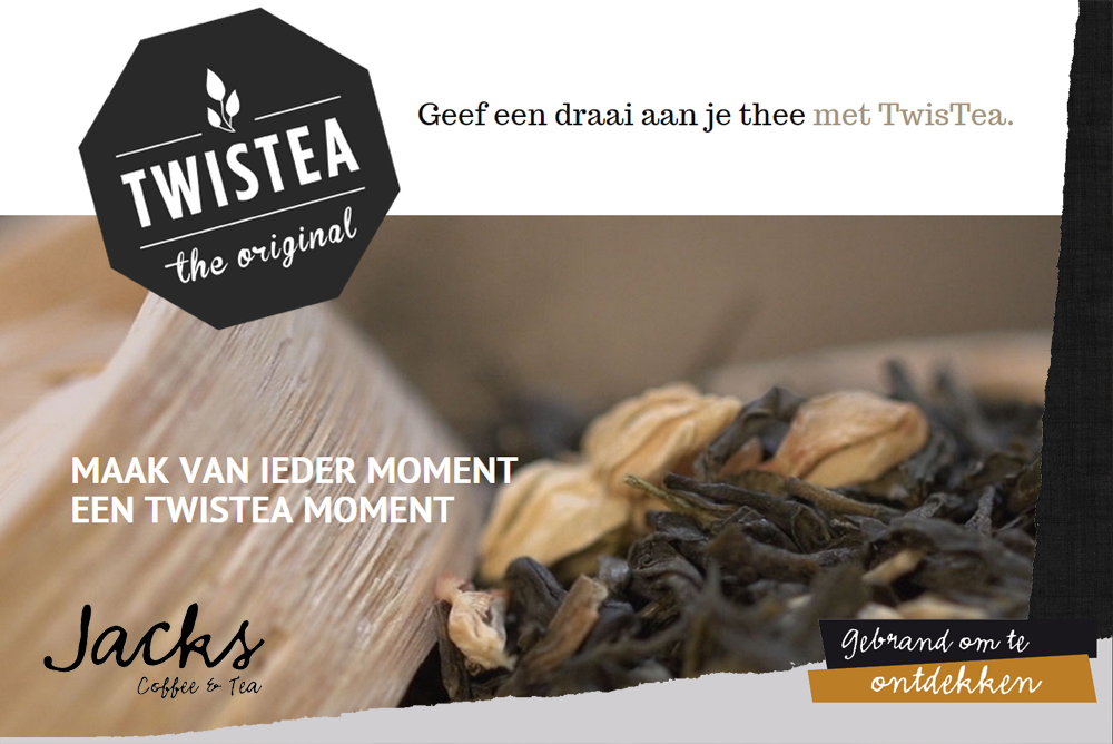Vanaf nu verkrijgbaar bij Jacks: TwisTea! Proef en ervaar: goo.gl/mD2rH4