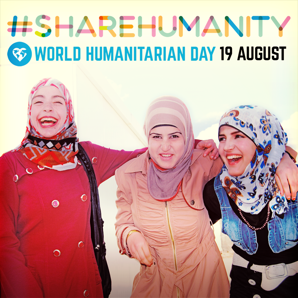 UNOCHA's tweet photo. #ShareHumanity for World Humanitarian Day.
See how you can get involved: http://t.co/yDrWsjDEtO #WHD2015 http://t.co/aavY56WaJL