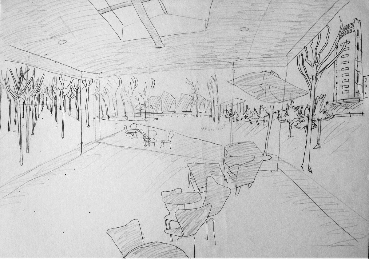 a drawing inside the cafe #ThamesBarrierPark