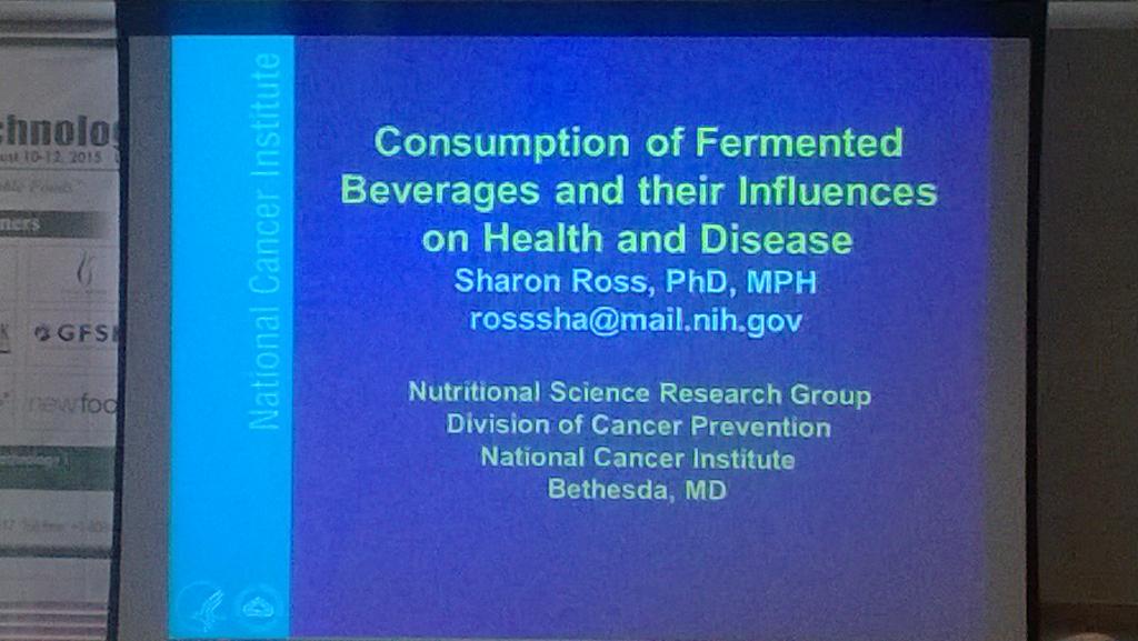 bergsson's tweet image. Sharon Ross @NCICancerCtrl fermented #beverage consumption influence #health @foodtech_conf #FoodProcessingTechnology
