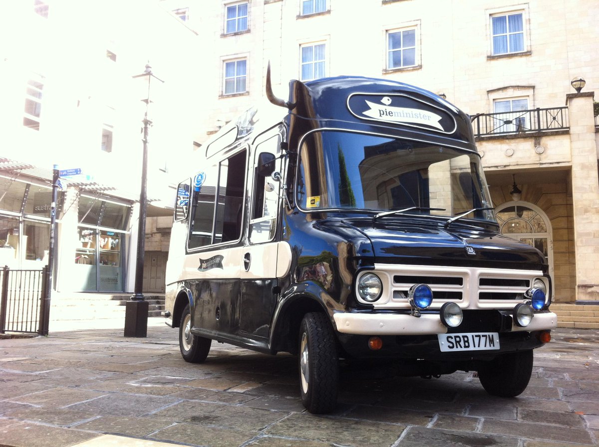 pieminister's tweet photo. If you spot Kenneth today in #Bristol, donโt forget to wave. Weโre handing out pie treats & more #potluck #pievan http://t.co/CNKMxnmpdG