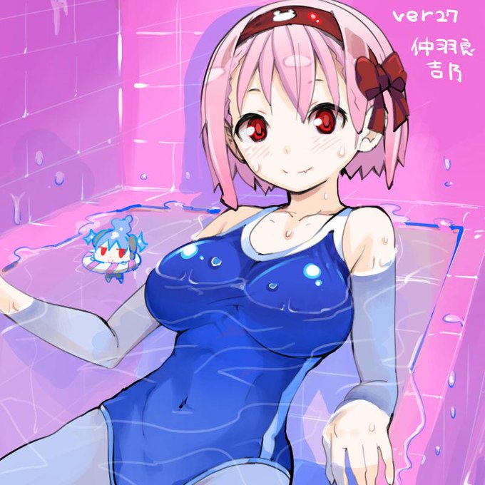 お待たせ致しました!毎週火曜日、画像のお時間がやってきましたよ☆
「水風呂で涼んでいる、ver27のゲスト・仲羽良さん」です。涼しげ癒されなイラストですね!私も一緒に涼んじゃいました。ぷかぷかぷか～ 