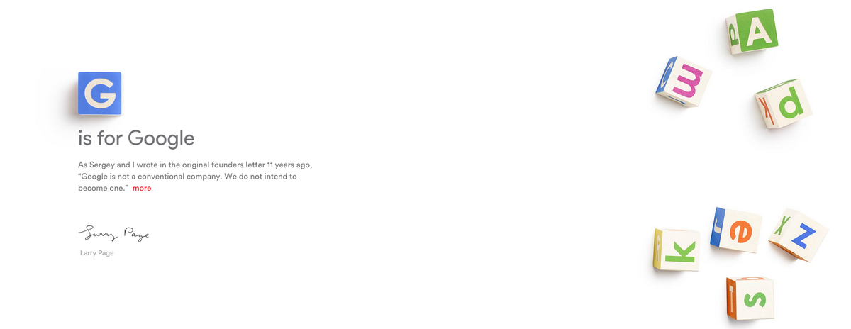 G for #Google​. History has been written today: abc.xyz #GoogleAlphabet