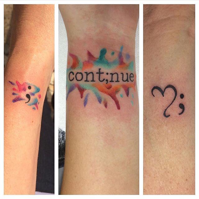 #semicolon tattoos by #JonWest #imperialtattoocompany #sugarlandtx #semicolontattoos #wristtattoos