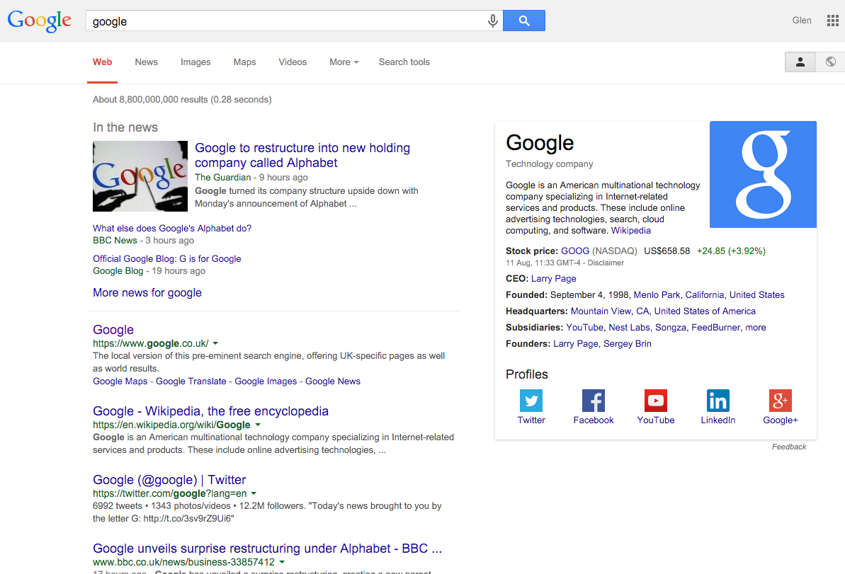 theinternetchap's tweet image. It appears @Google needs to update the results for when you Google Google google.co.uk/webhp?#safe=of… #Alphabet