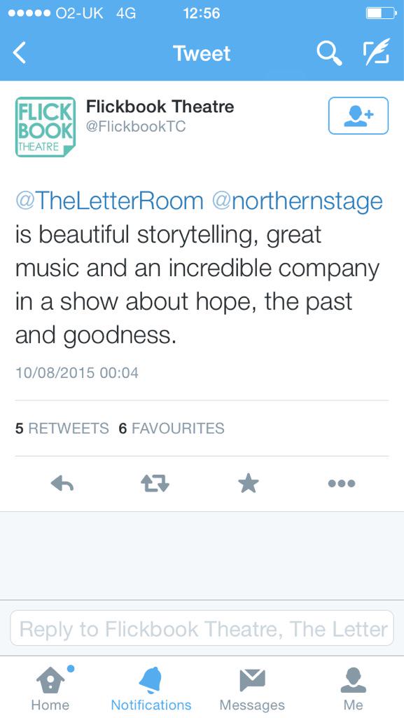 northernstage's tweet image. Here&apos;s a selection of all the lovely things audiences are saying about  @TheLetterRoom&apos;s Five Feet in Front #edfringe