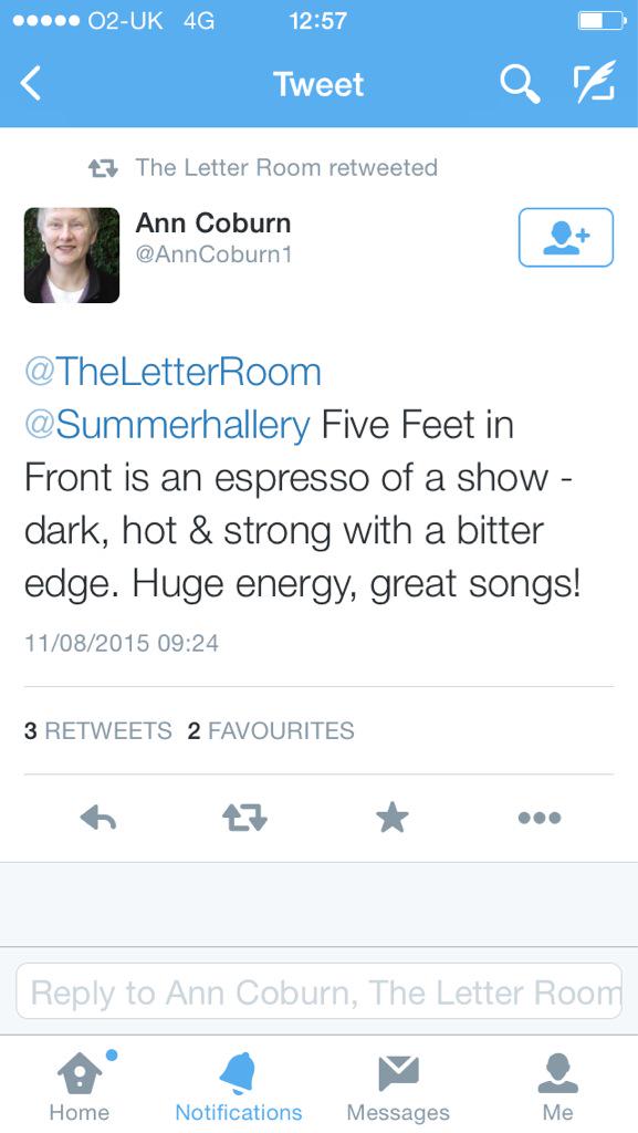 northernstage's tweet image. Here&apos;s a selection of all the lovely things audiences are saying about  @TheLetterRoom&apos;s Five Feet in Front #edfringe