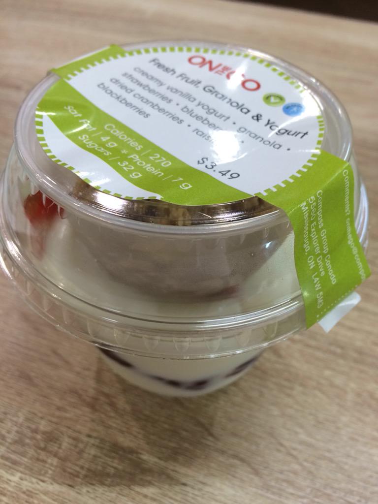 ON THE GO SAMPLES at Seton Cafe! Fresh Fruit, Granola &amp; Yogurt Parfait #nomnom <a href="/OntheGoQC/">OntheGoQuickCuisine</a> <a href="/MSVU_Halifax/">Mount Saint Vincent University</a>