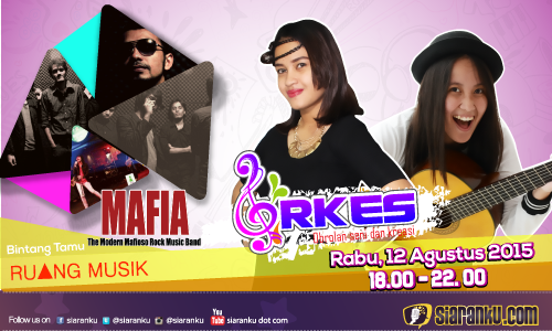 Ruang Musik bersama dengan <a href="/MAFIA_BAND/">MAFIA_BAND</a> besok akan mampir ke program #Orkes di <a href="/siaranku/">Siaranku</a> , Stay tune!