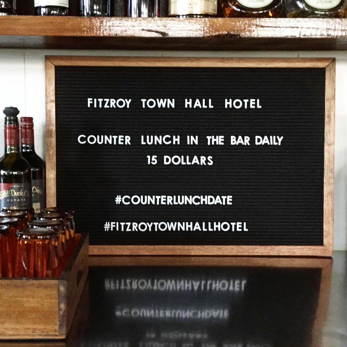 FitzroyTHH's tweet photo. Counter lunches @fitzroytownhallhotel are just $15!!
We are open from 11am daily Wednesday-Sunday http://t.co/DS1JVEQLiQ
