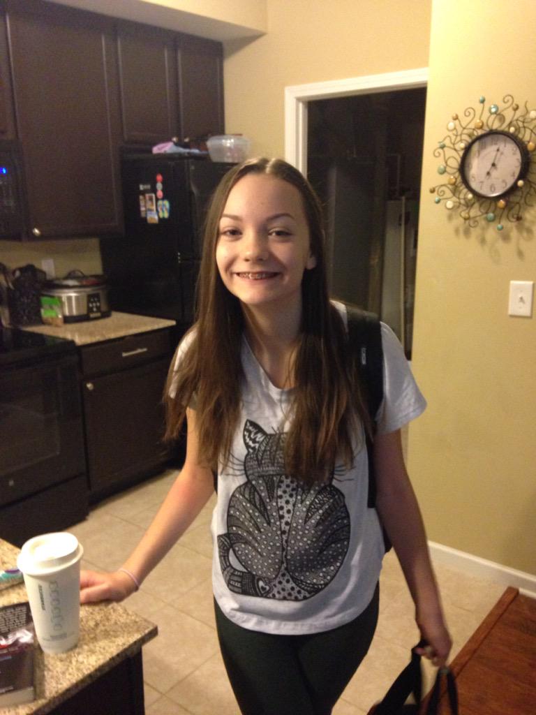 Leslie_LCSW's tweet photo. First day of middle school. We all have mixed feelings about this #seventhgrade #obligatoryfirstdaypic http://t.co/YJts9yBk7Y
