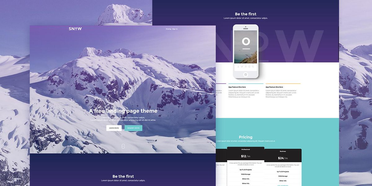 Snow - A Free #Bootstrap Theme | Theme Armada ht.ly/QKK4O #html5 #css3 #webdesign