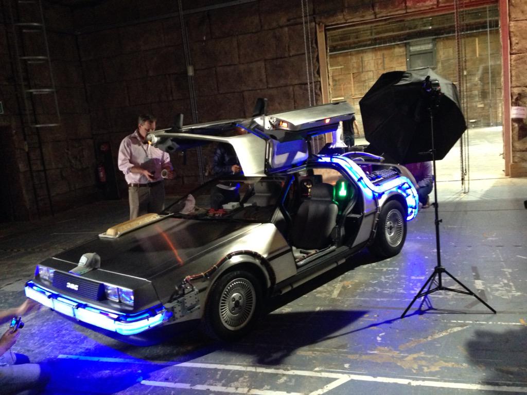 Martyn_Lewis's tweet photo. Yesterday's shoot with @JasonBradbury &amp; the DeLorean! Thanks to the #Futureholic team for some amazing work! #88mph http://t.co/Uw8mrATmgc