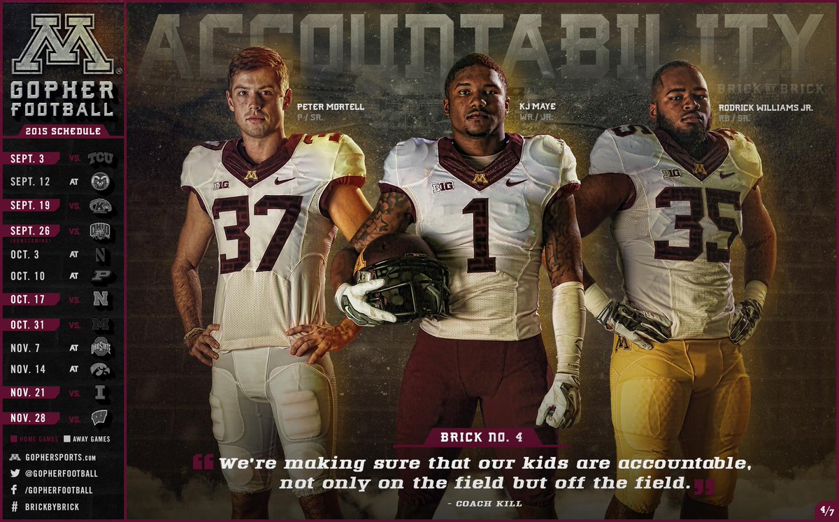 GopherFootball's tweet photo. Posters 1-4 of #BrickByBrick. http://t.co/bzfcTwBwkh http://t.co/InosNYb7UR