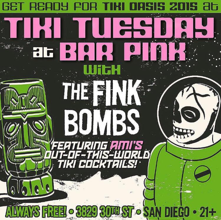 TONIGHT at <a href="/bar_pink/">Bar Pink</a> in North Park!! Warm up those livers for <a href="/tikioasis/">Tiki Oasis</a> as any professional would. #tikituesday