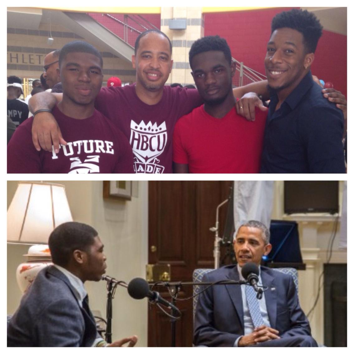 Salute @Noah_McQueen, @PumasDen Alum, @BarackObama  Mentee, Man of  #Morehouse19 #WelcomeToTheHouse @pgcps