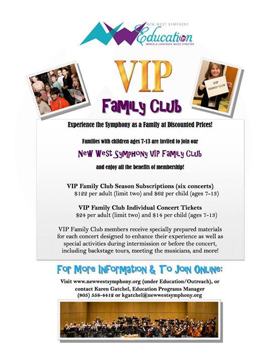 New West Symphony is offering family discount prices with VIP Family Club