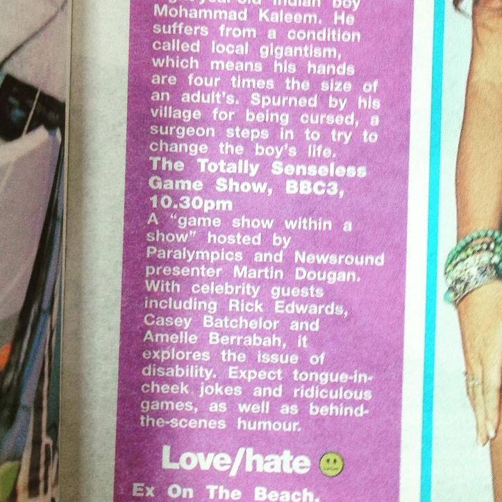 Pick of the Day in <a href="/TheSun/">The Sun</a> today for #thetotallysenselessgameshow - Tonight, 22.30pm host <a href="/Martidougan2012/">Martin Dougan</a> <a href="/bbcthree/">BBC Three</a>