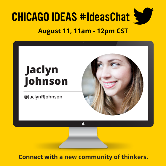 chicagoideas's tweet photo. #ideaschat today on "Female Entreprenuers in the Digital Space" w/ @createcultivate's @JaclynRJohnson! Can't wait! http://t.co/amvWPZHHOt