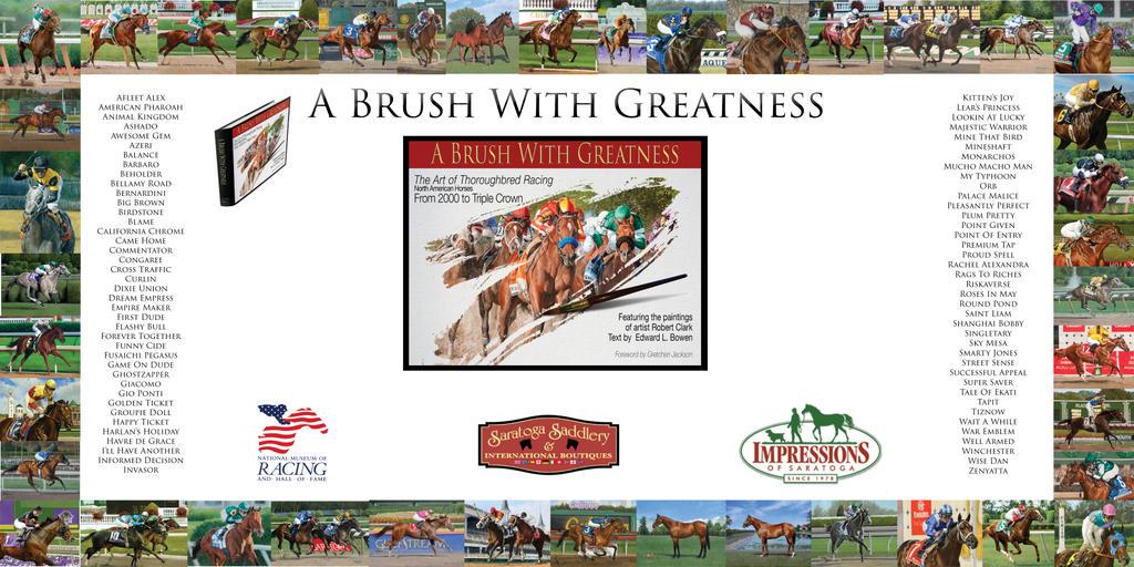 ABrushWithGreat's tweet image. Visit @nmrhof or @SaratogaSaddler today, buy your copy &amp;amp; have @RobertClarkART &amp;amp; Edward Bowen sign it! #horseracing