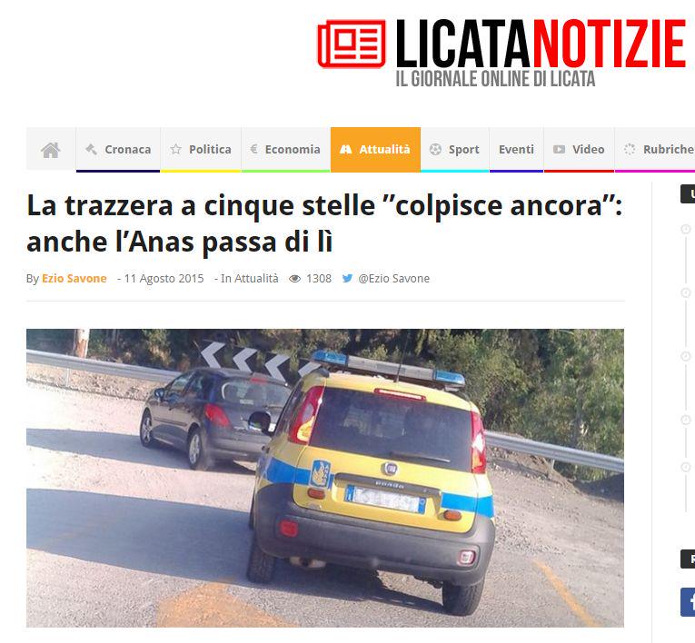 FMCastaldo's tweet photo. La #Trazzera a 5 Stelle colpisce ancora 
Anche i mezzi dell'ANAS passano di lì http://t.co/ltXrjG6cCJ