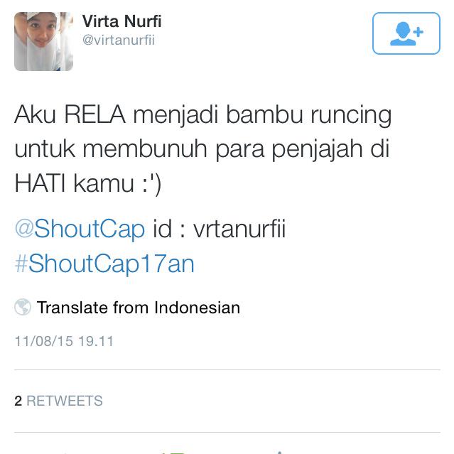Selamat buat <a href="/sobaris/">Who Am I?</a> &amp; <a href="/virtanurfii/">Virta Nurfi</a>. Masing2 dapet voucher diskon 30% &amp; Bagtag #WeAreShouters! ^^ #ShoutCap17an