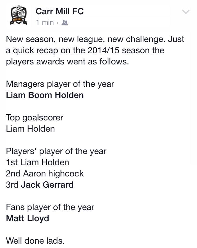 CarrMillFC's tweet photo. @jackgerrard13 @josh_friar @adam25495 @Mattlloyd92 http://t.co/k7RytriPQU