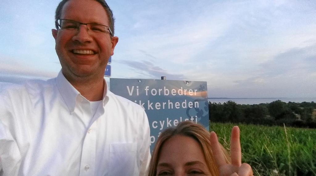 Selfie... with a much shorter colleague.