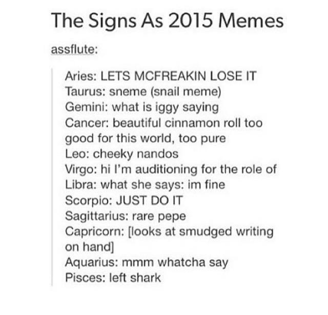 Astrology Angels The Signs As 15 Memes Http T Co Zkrzv8fpsg