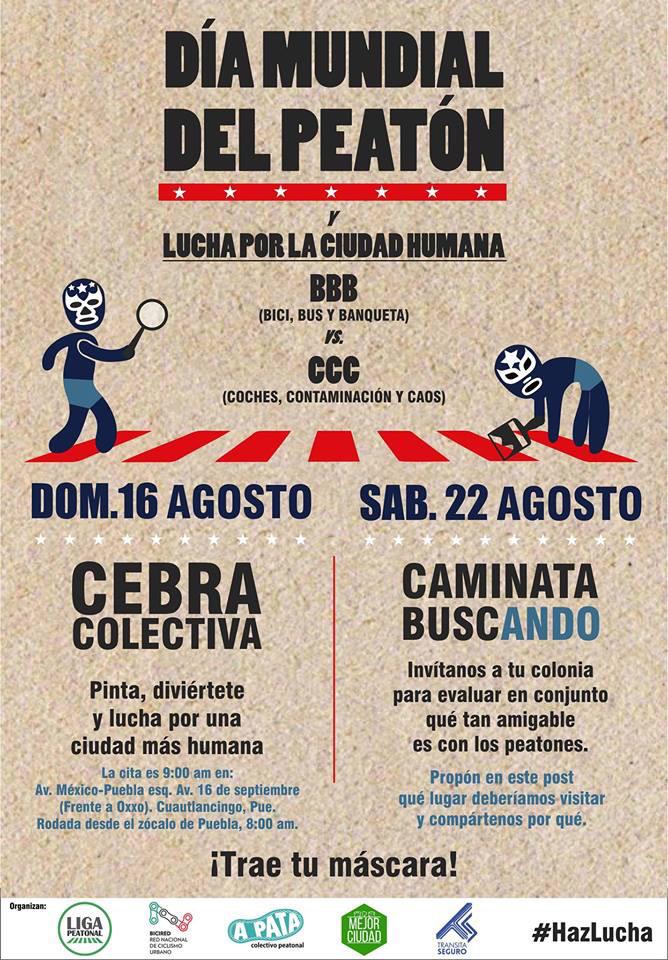 A_Pata_Puebla's tweet photo. Nos sumamos a la campaña #LuchaXlaCiudadHumana 
/sábado 22 de agosto #Puebla 
¡Pintaremos cebra colectiva! #HazLucha http://t.co/l9kefnMYhL