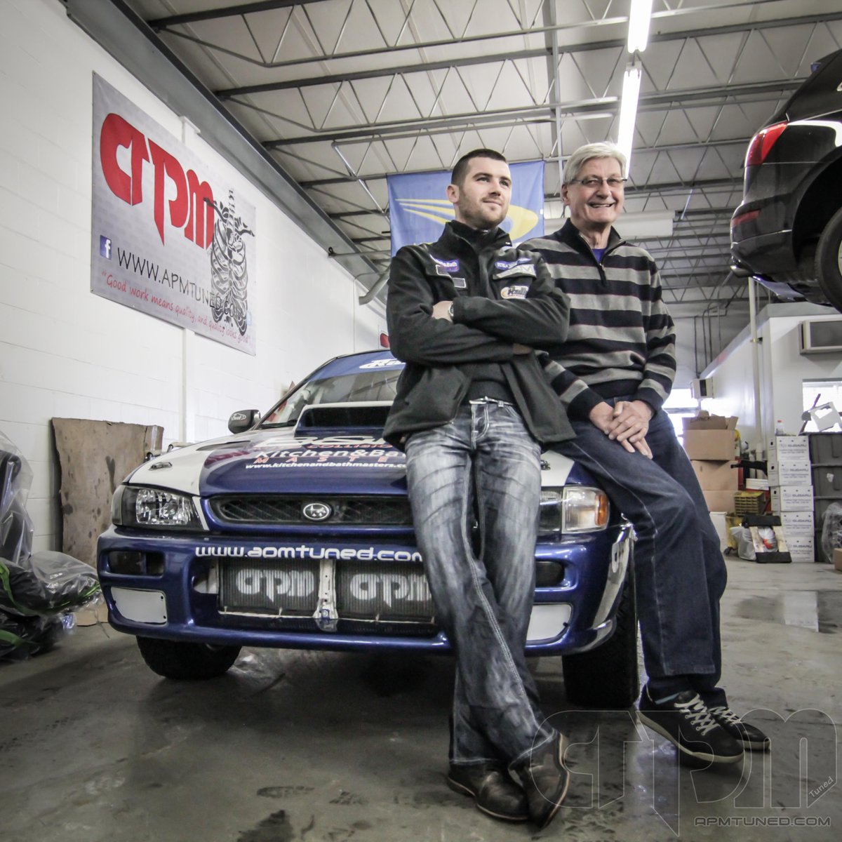 APMTuned's tweet image. Throwback to Maciej Wisławski's visit to APM. 

Here he is posing with Piotr Fetela by his Rally Car!