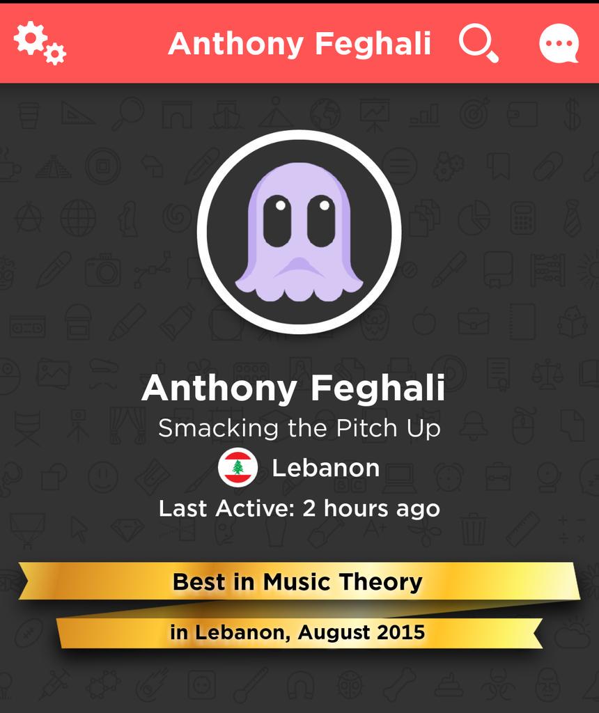 Best in Music Theory in Lebanon, August 2015.  I guess years of studying music paid off 😂 <a href="/quizup/">QuizUp</a>