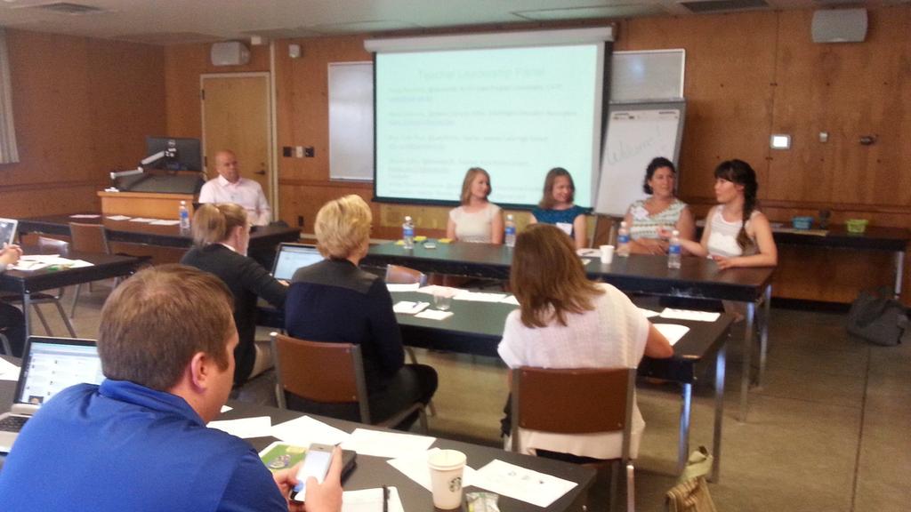 WAeducates's tweet photo. Teacher leaders panel at #ECET2. Teachers leading teachers @brookster29 @maren_johnson @LadyRYork @cprockholt http://t.co/D4DaH9RUtg