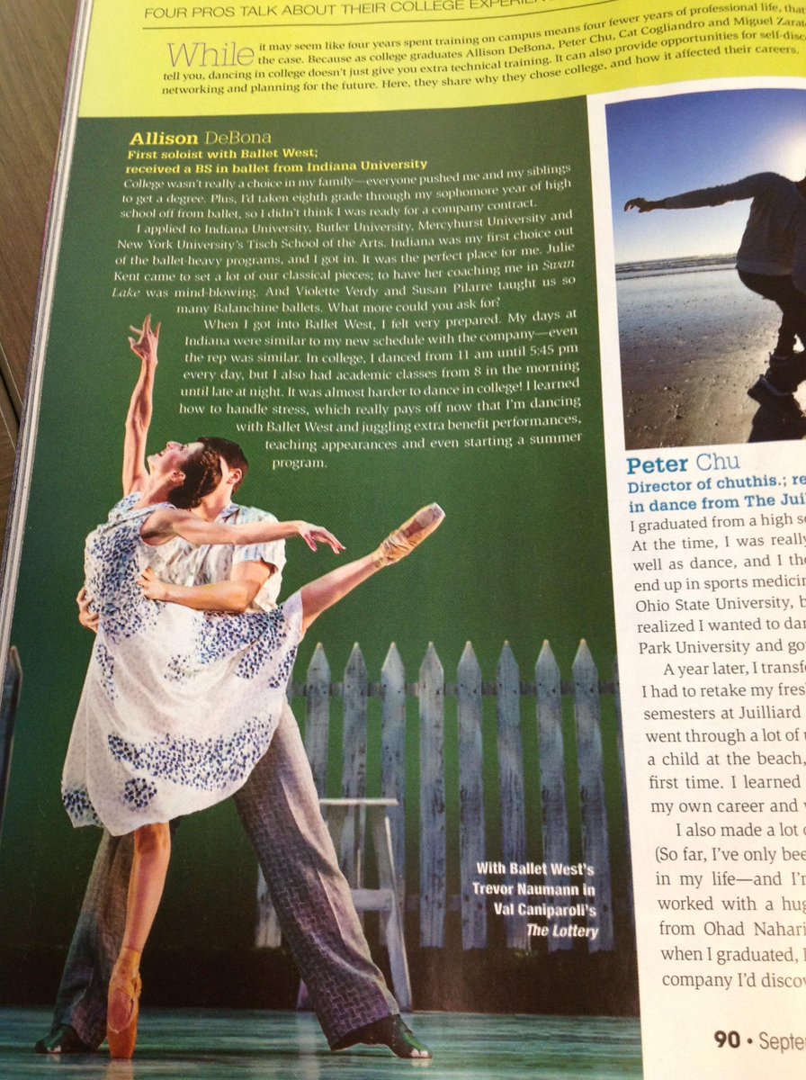 BalletWest1's tweet image. @Dance_Spiritmag has a great piece about dancers with university degrees. First up: First Soloist, @allidebona!!