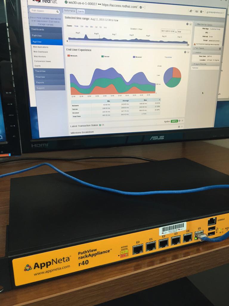 Testing out the <a href="/AppNeta/">AppNeta and DX NetOps by Broadcom Software</a>  r40 network appliance for monitoring our internal servers.  So easy to set up! #appview