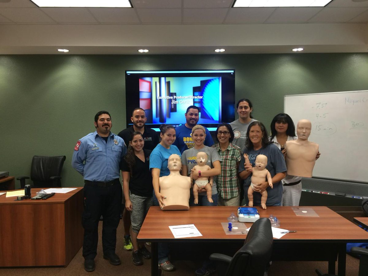 McAllen ISD teachers/coaches just finished a really good CPR training with McAllen Fire Dept.