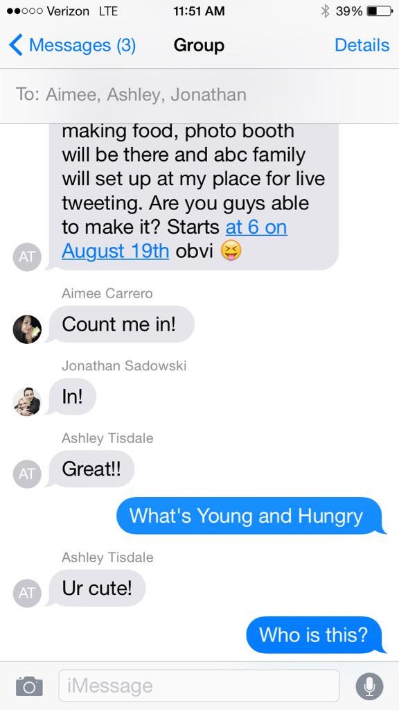 EmilyOsment's tweet image. Nobody gets me. @ashleytisdale also this is my rsvp-ing. Yes that's @aimeecarrero hugging a crunchwrap supreme #aug19