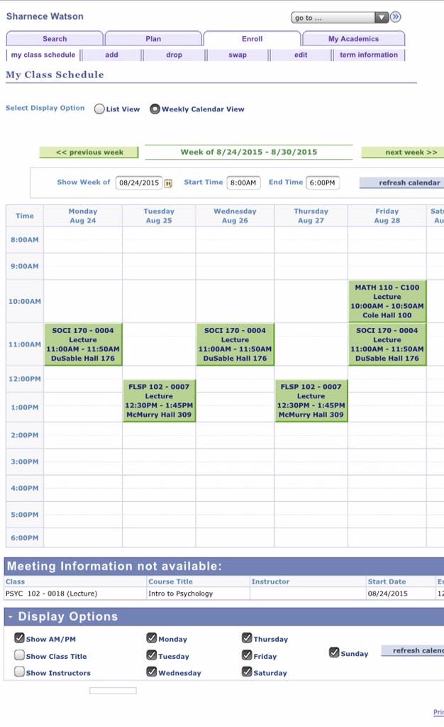 Shar_Baybee's tweet image. Look at God 😍😍😍🙌💪 this plus an online course ...#FallSchedule #NIU